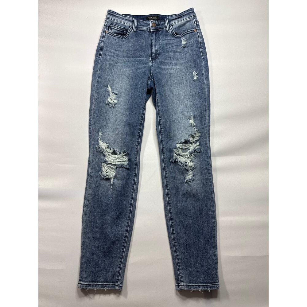 Judy Blue Women's Distressed Boyfriend Fit Stretch Denim Jeans - 3/26 (27x29.5)